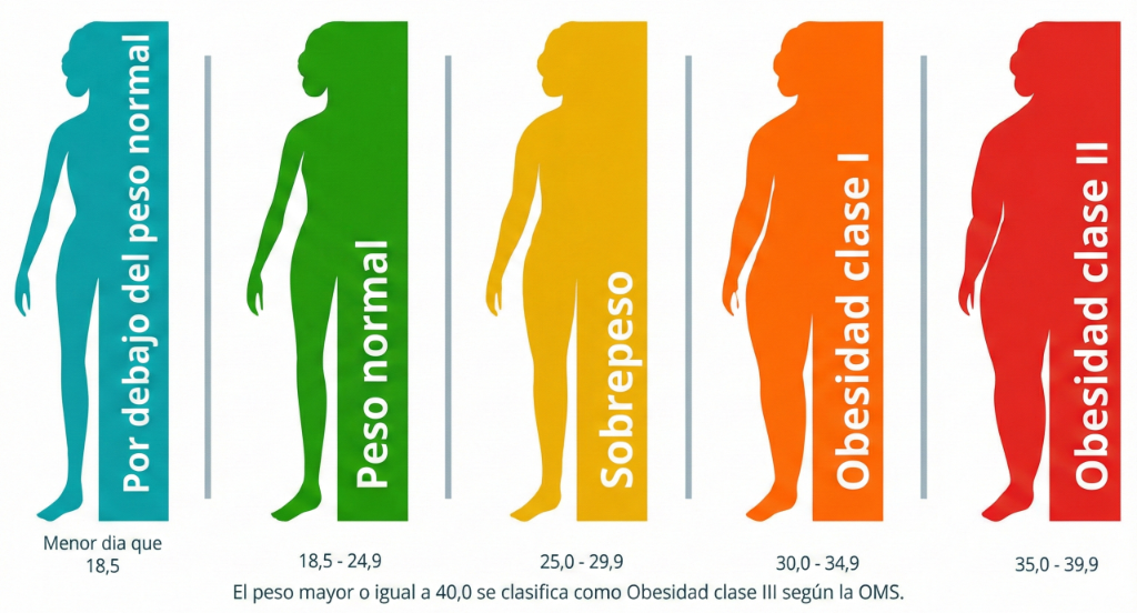 Clasificación IMC - Siluetas femeninas